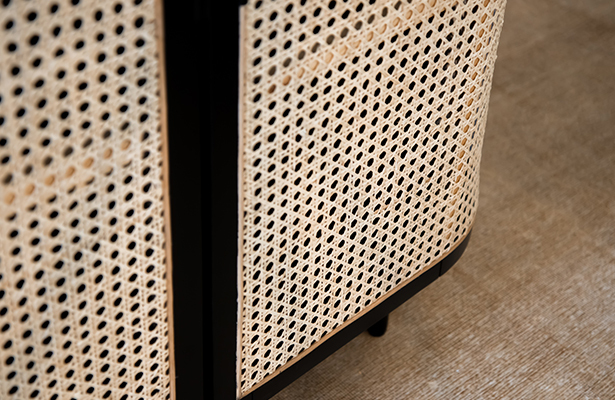 Embrace Rattan Cabinet - Black - One of a Kind