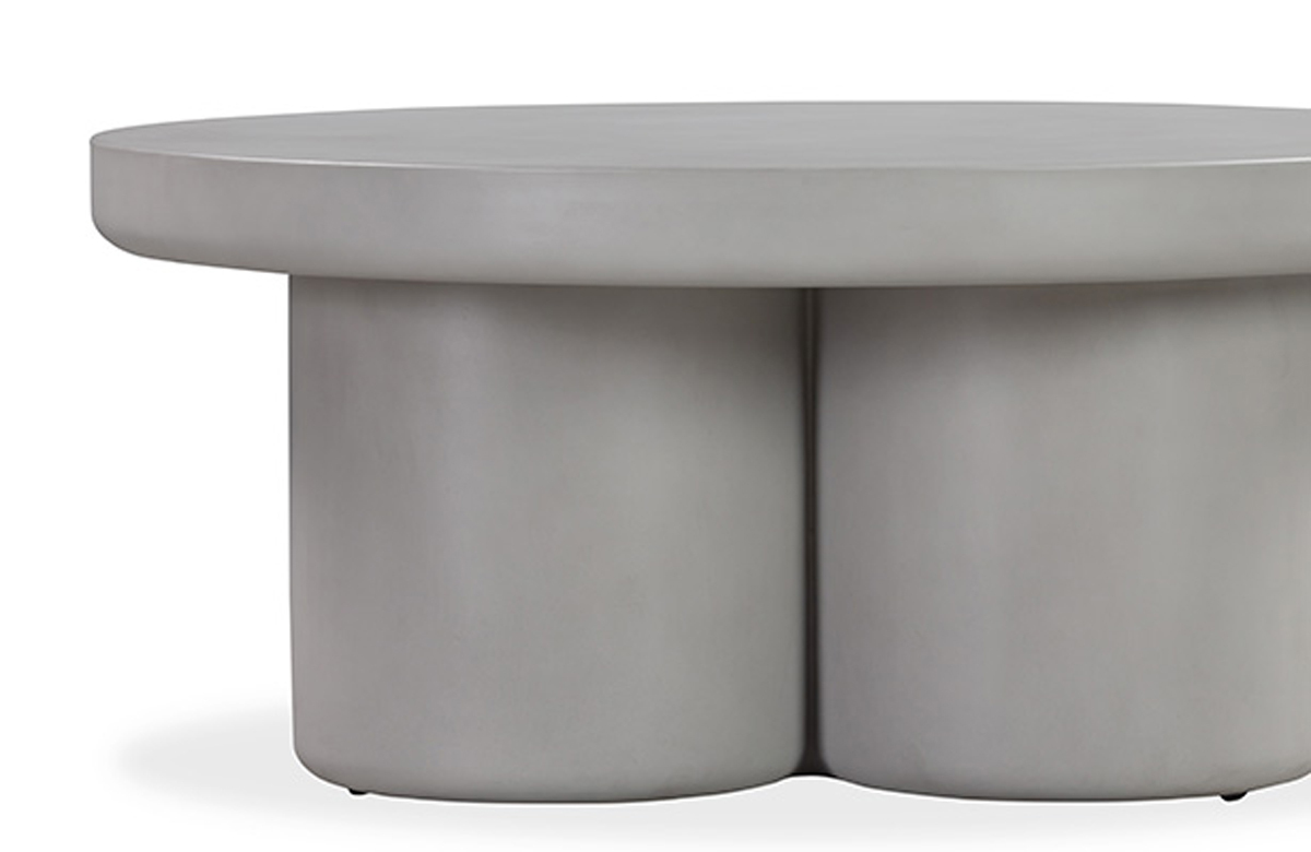 Huddle Round Outdoor Coffee Table 90Cm - Light Grey Concrete - Refined Design