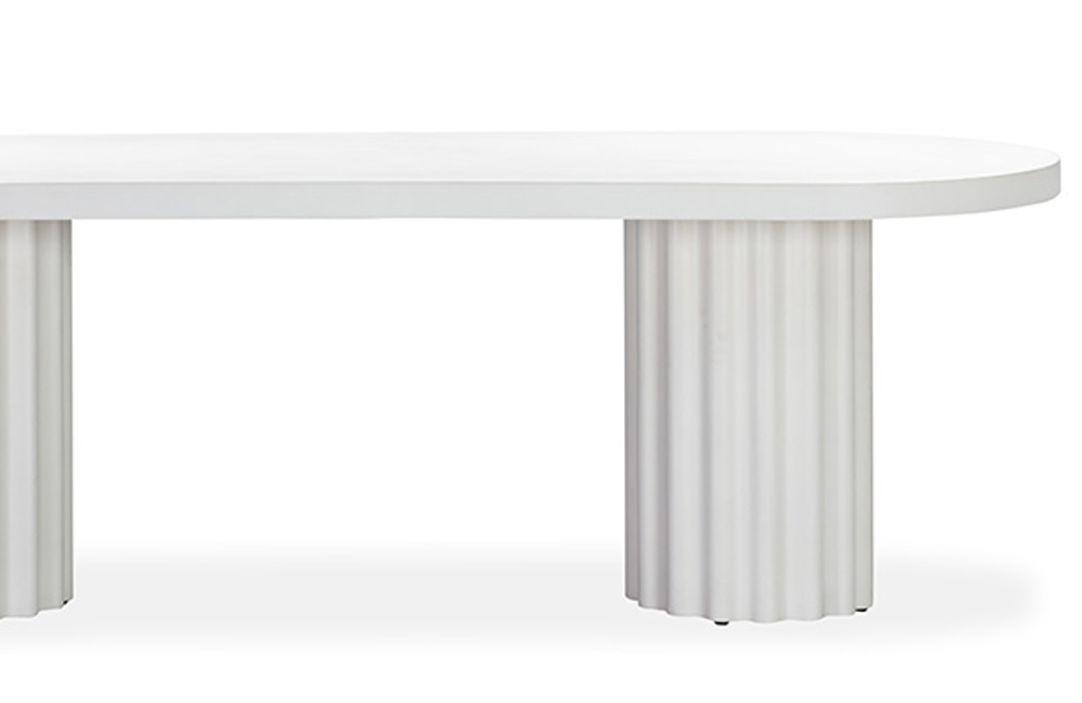 Flock Outdoor Dining Table 240Cm - White Concrete - Sophisticated Outdoor Living