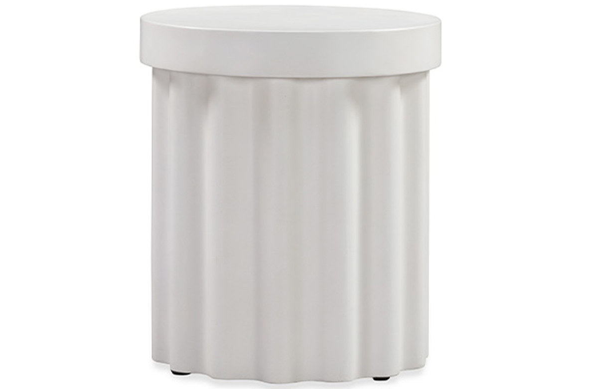 Flock Outdoor Side Table - White Concrete - Sophisticated Outdoor Living