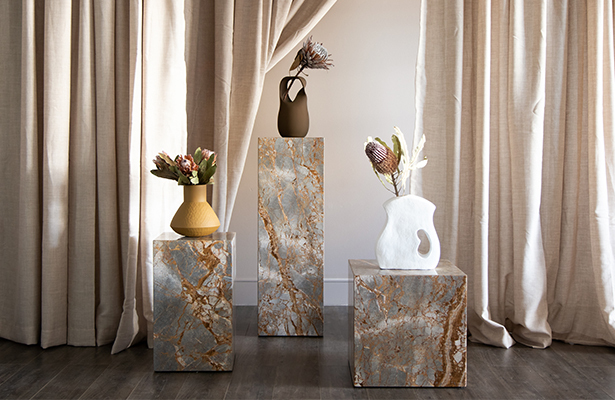 Stage Marble Plinth - Earth Marble - Sure to Impress