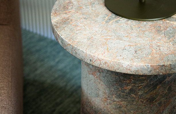 Curve Marble Side Table - Earth Marble - Sure to Impress