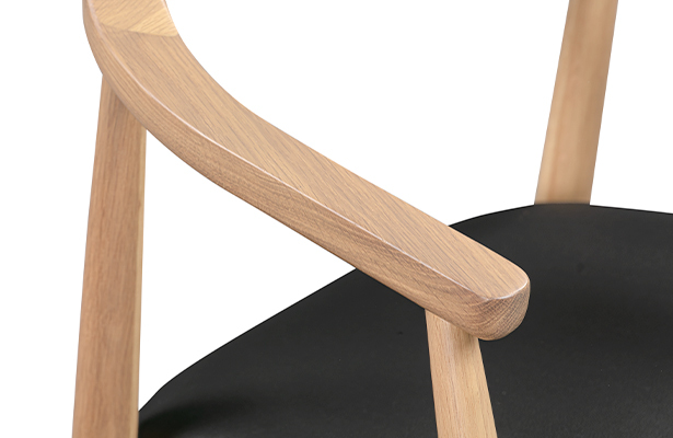 Profile Dining Chair - Oak / Black Leather - The Best of Both Worlds