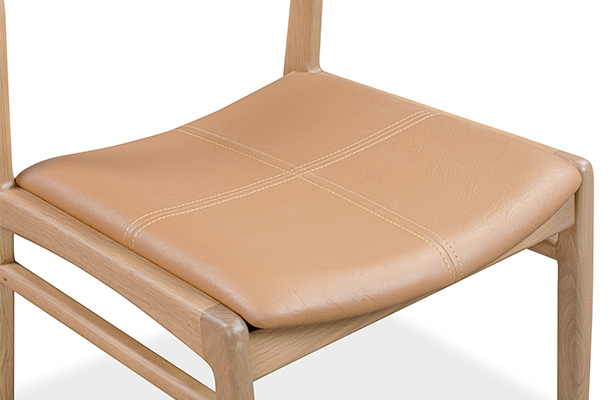 Eclipse Dining Chair - Oak / Tan Leather - The Best of Both Worlds