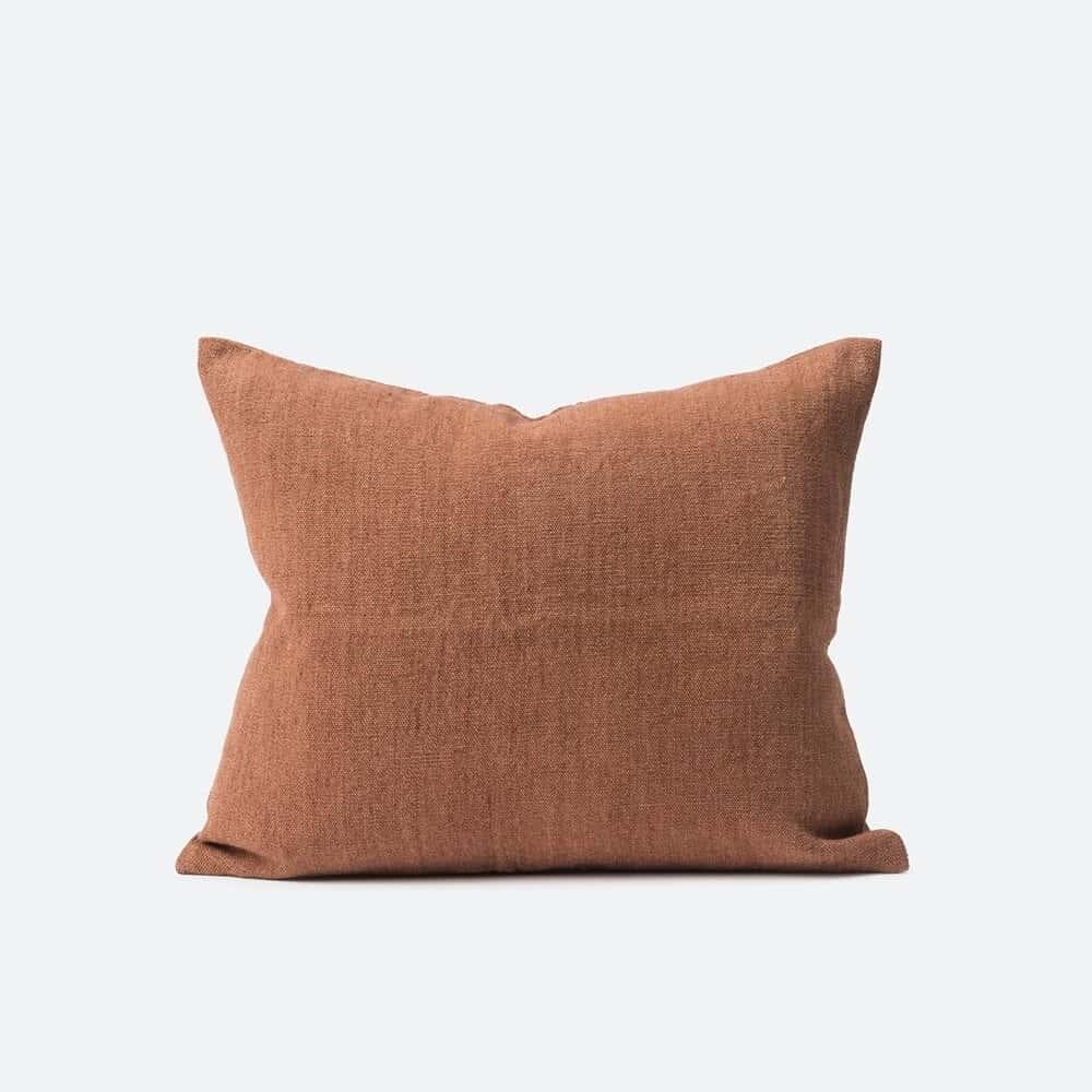 Heavy Linen Jute Cushion - Rose