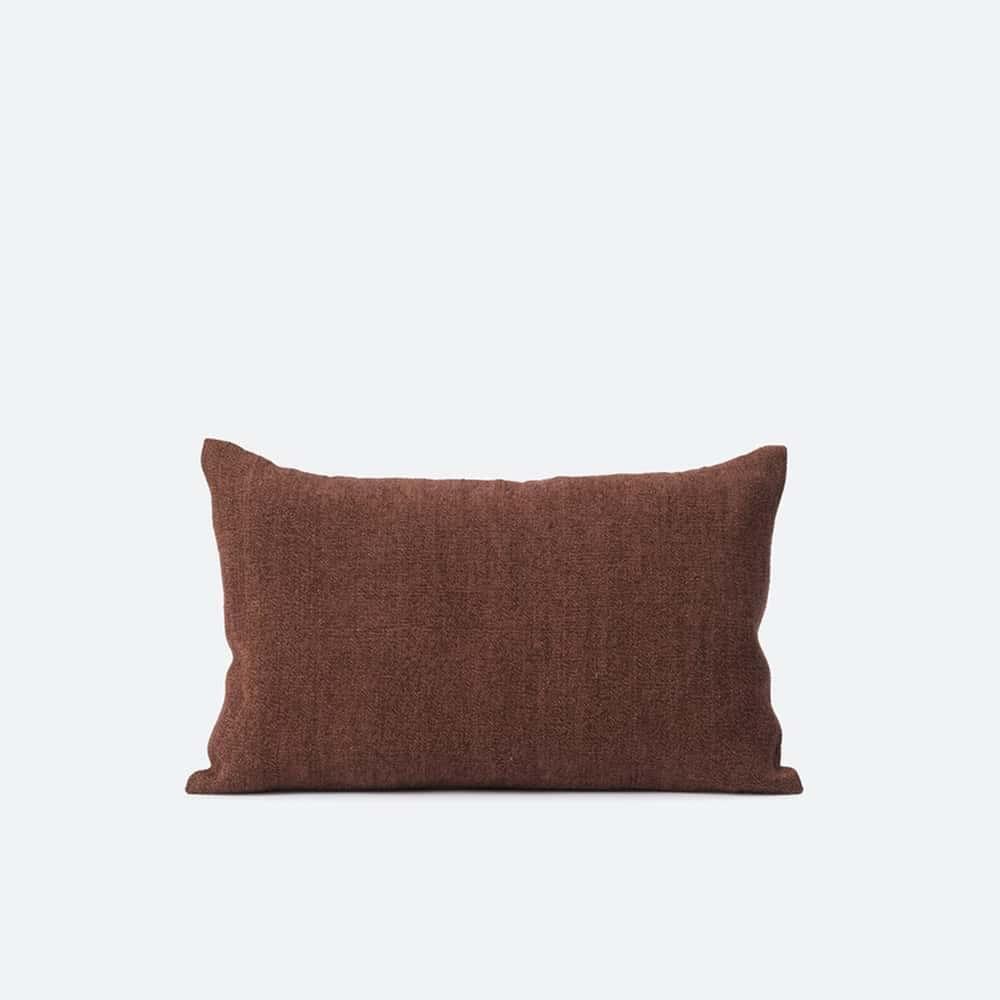 Heavy Linen Jute Cushion - Plum