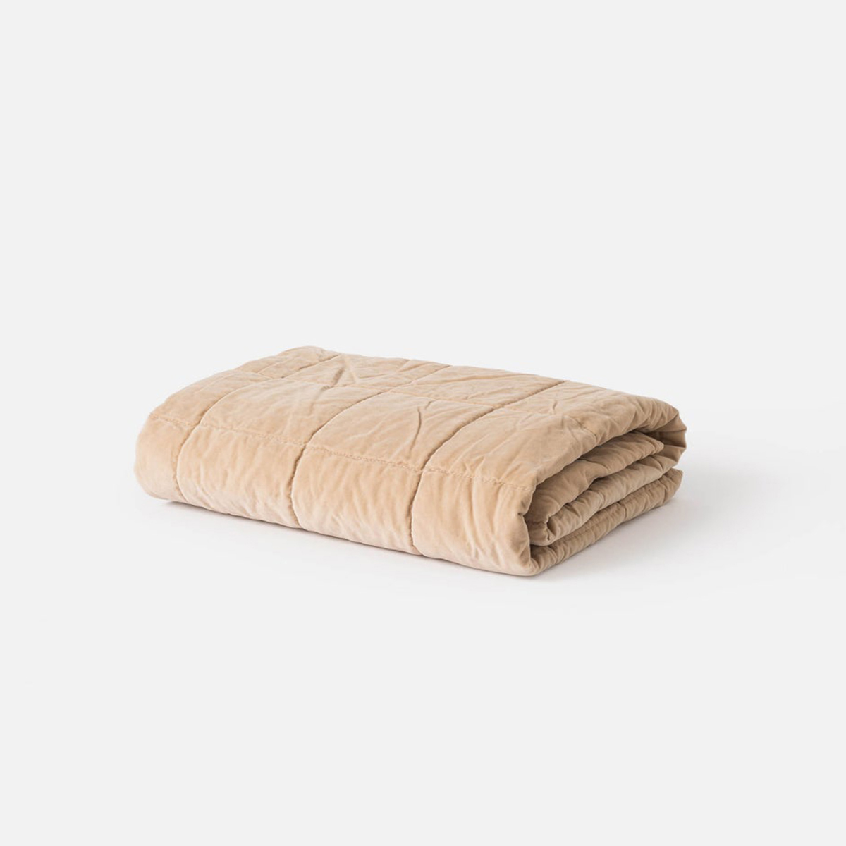 Velvet Quilted Throw - Biscuit