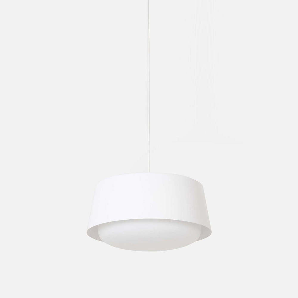 Ellipse Short White Pendant - Large