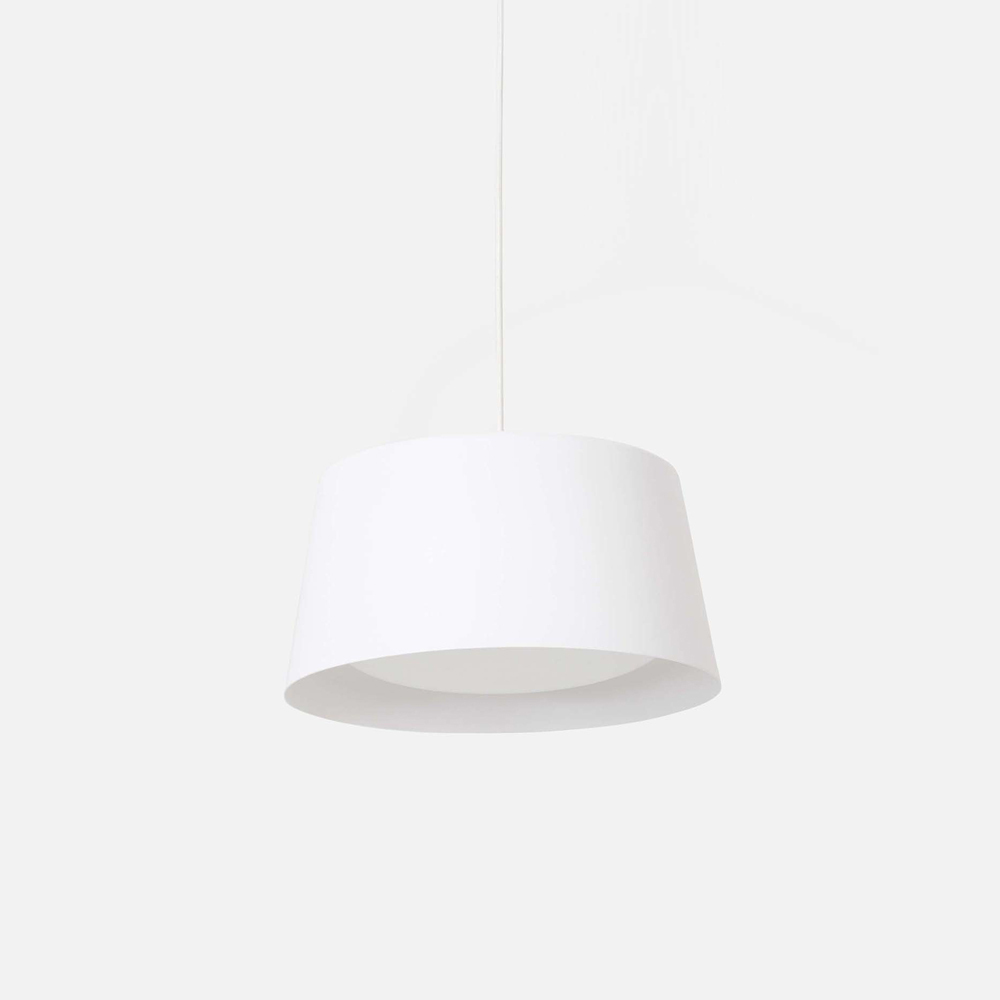 Ellipse Tall White Pendant - Large