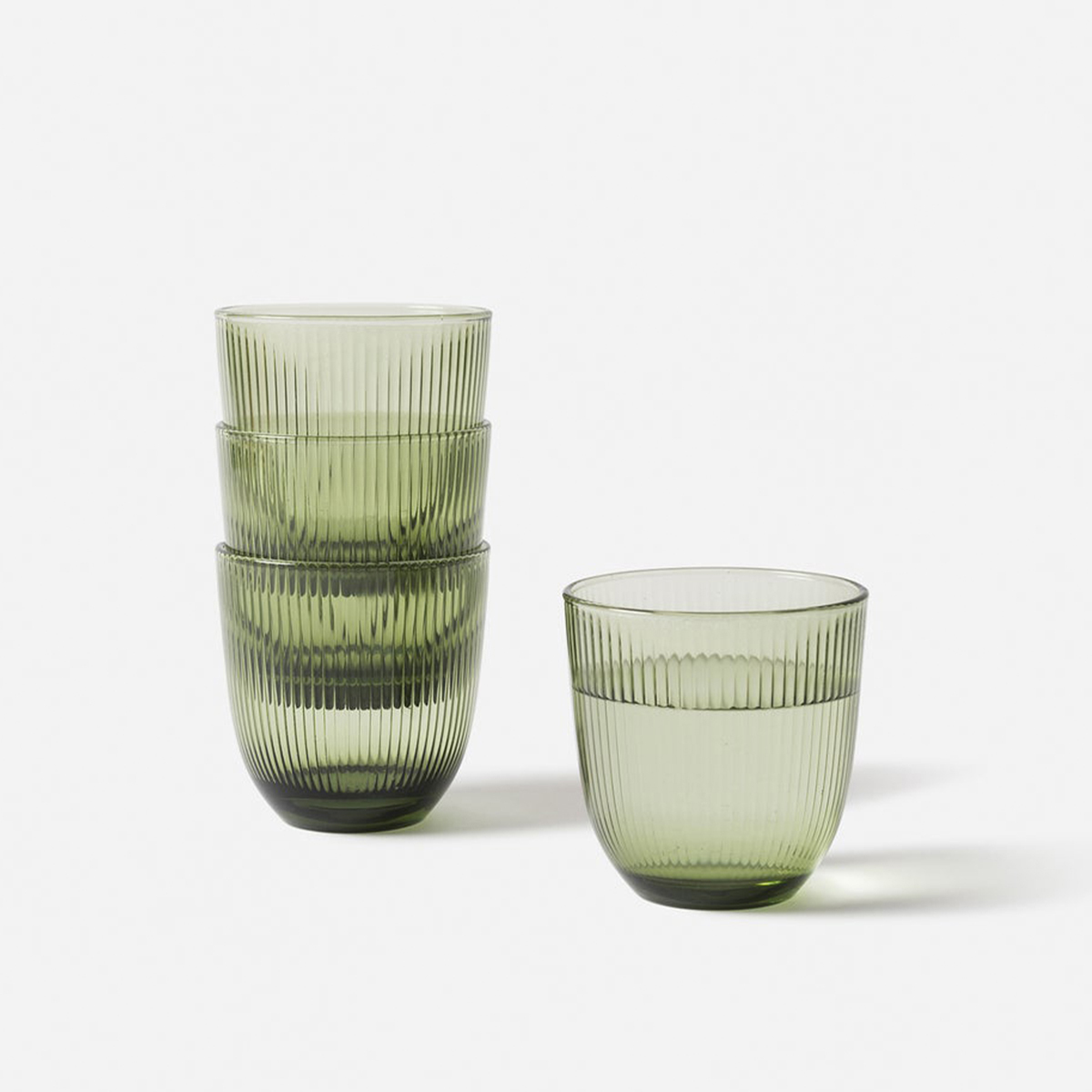 Rib Tumbler Olive - Set Of 6