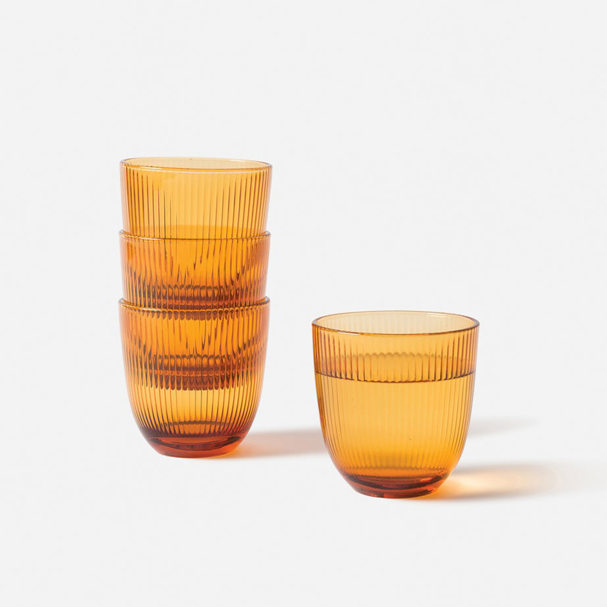 Rib Tumbler Amber - Set Of 6