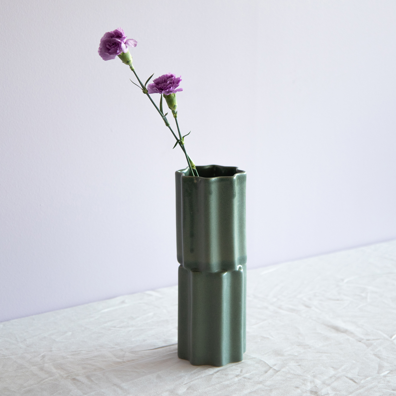 Skinny Stacked Vase - Bluegum