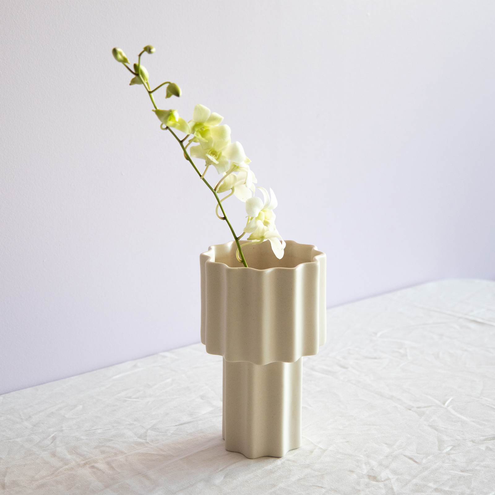 Tall Tapered Vase - Limestone