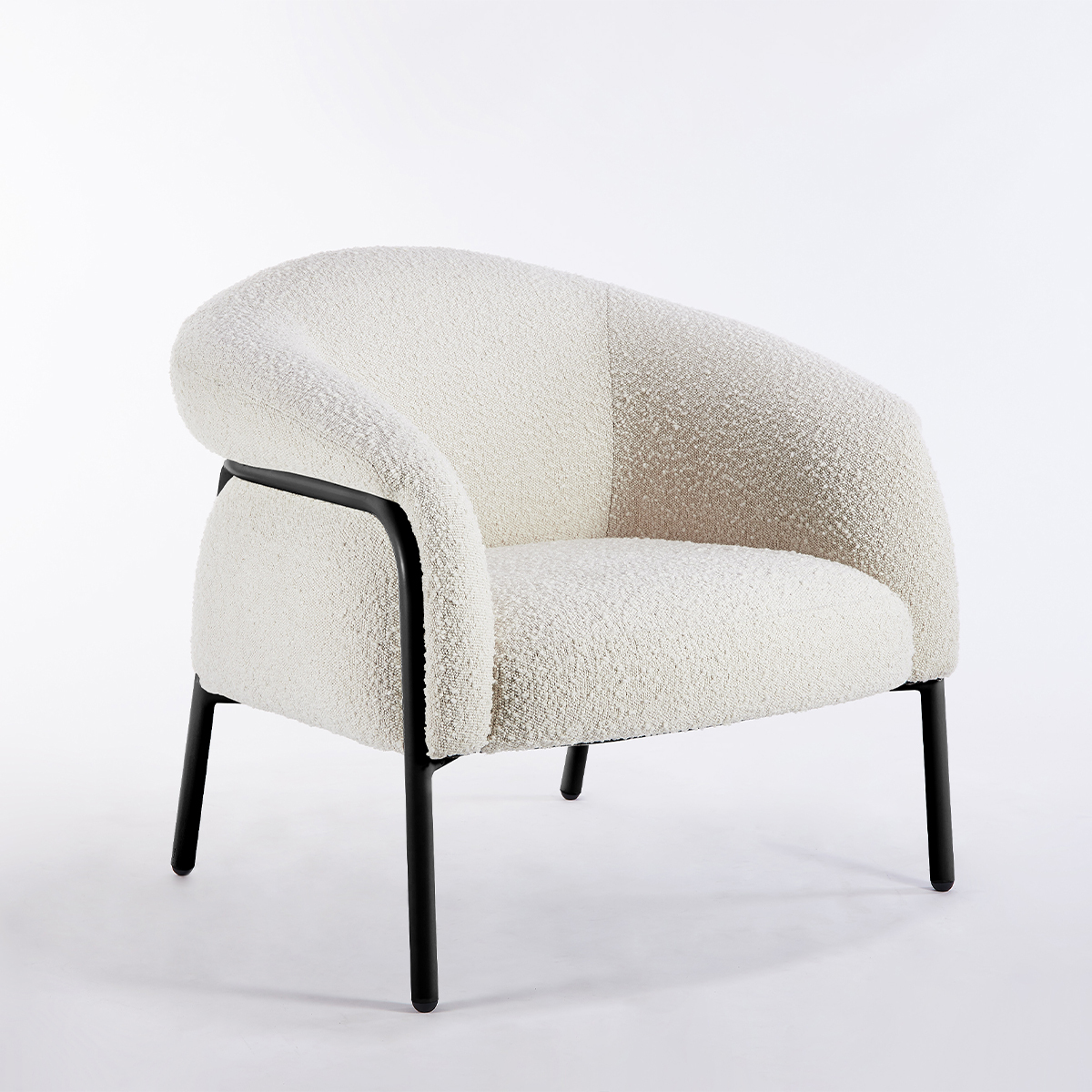 Belly Armchair - Maya Cream Boucle / Black