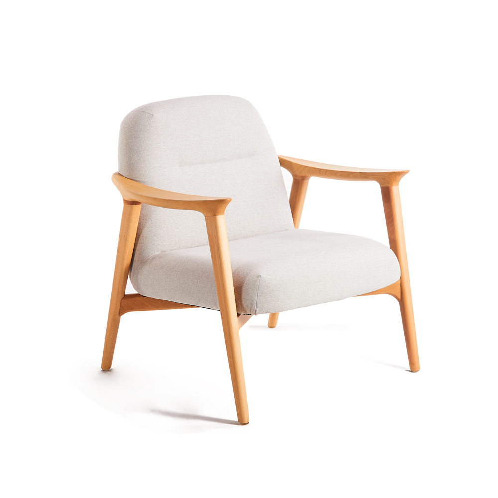 Puffy Timber Armchair - Light Grey Sunday 39