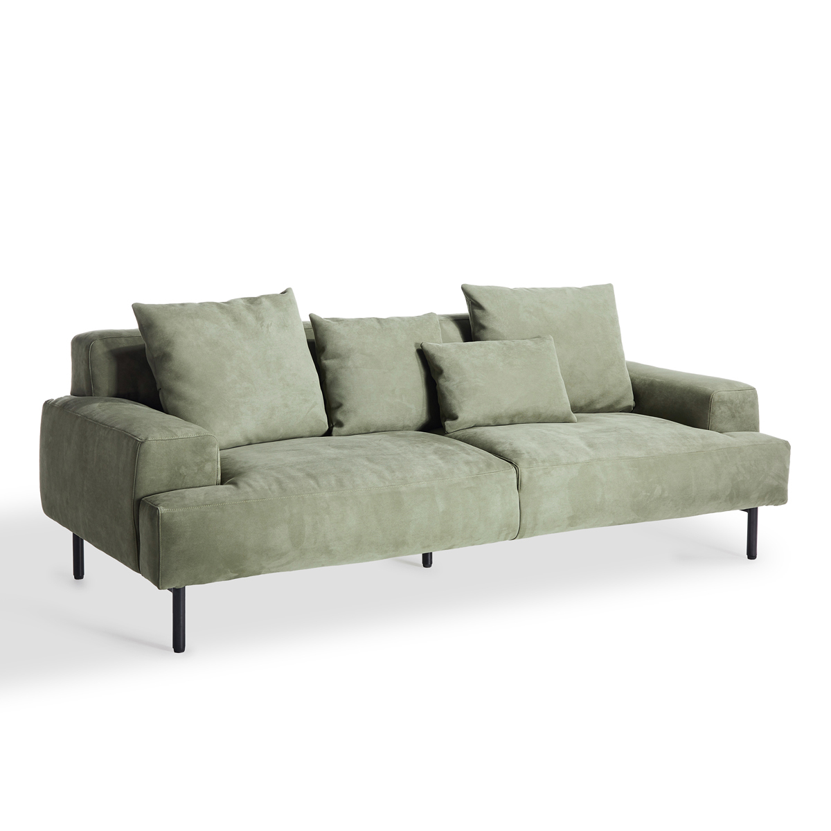 Island 2 Seater Sofa - Green Suede