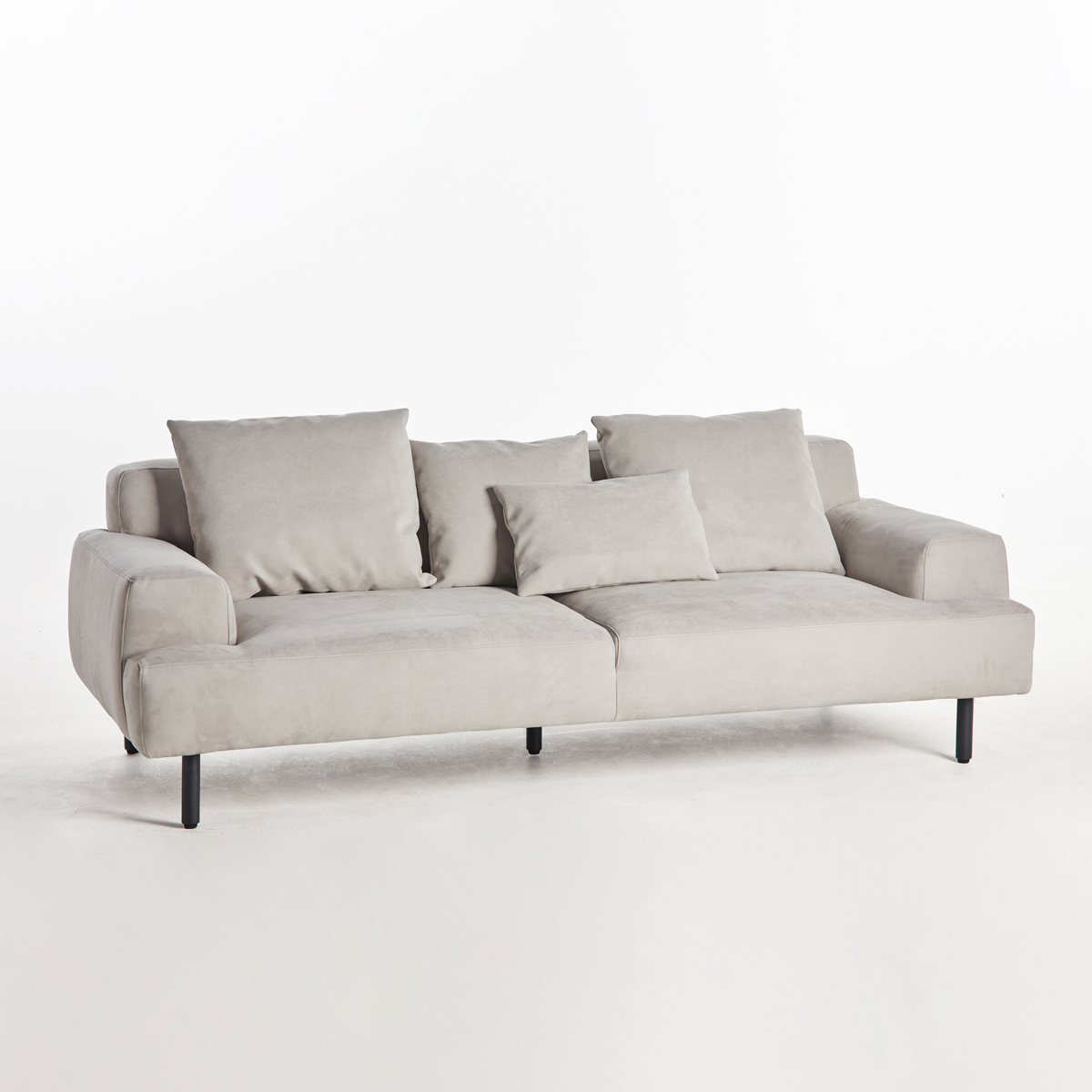 Island 2 Seater Sofa - Light Grey Suede