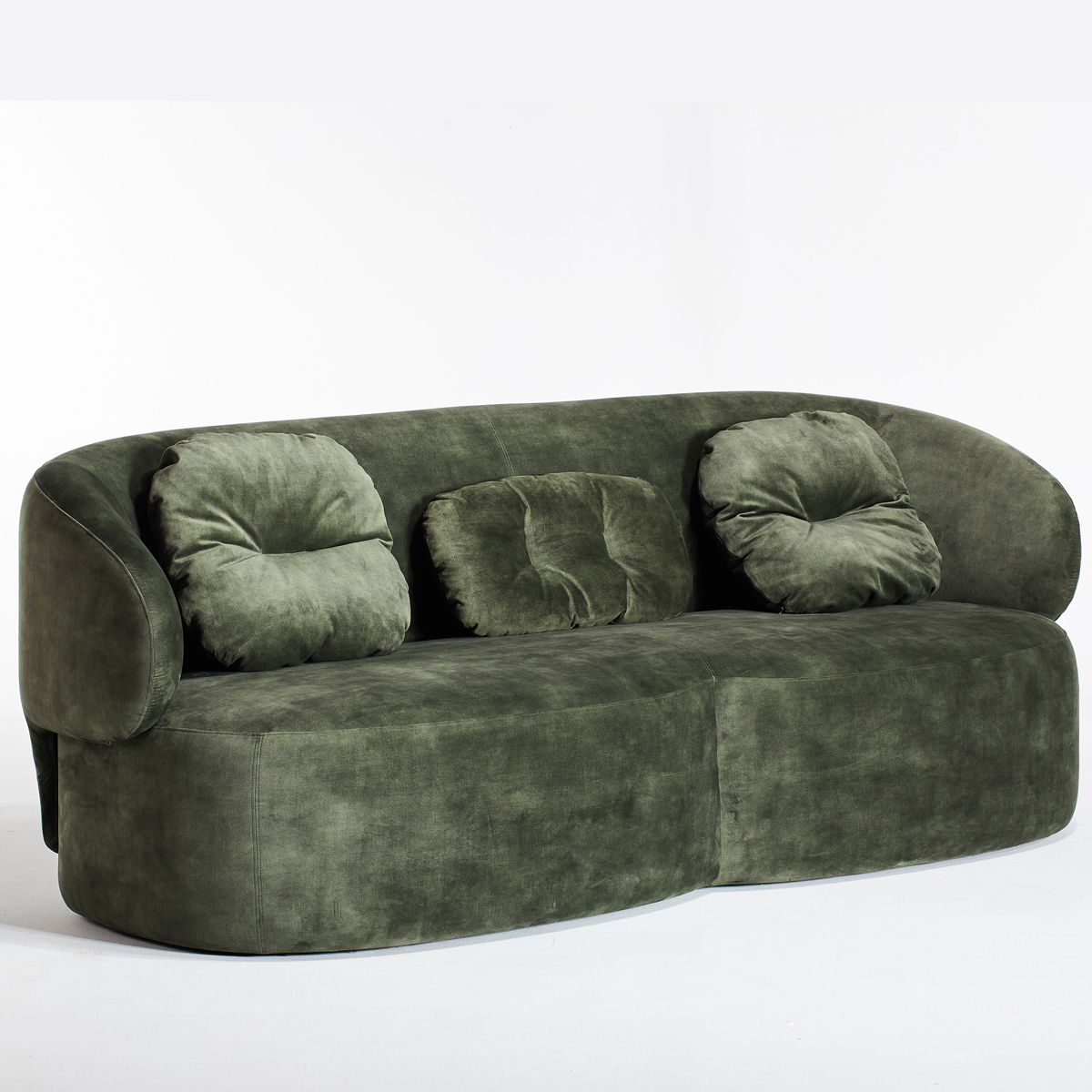 Long 3 Seater Sofa - Forest Green Velvet Decent 29