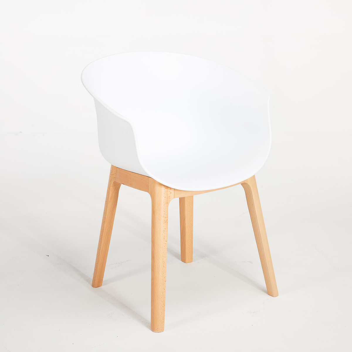 Queen Dining Chair - White / Beech