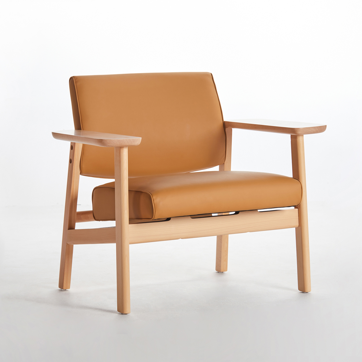 Wide Armchair - Tan Leather