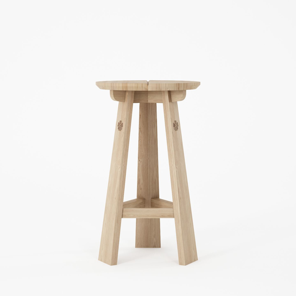 East round  Counter Stool - Oak