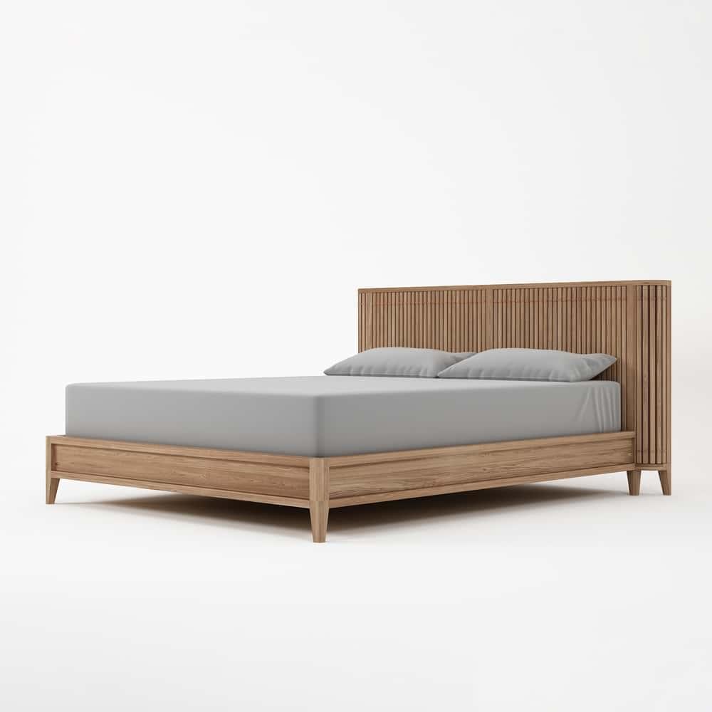 Koppar Queen Bed without Storage - Patina Oak