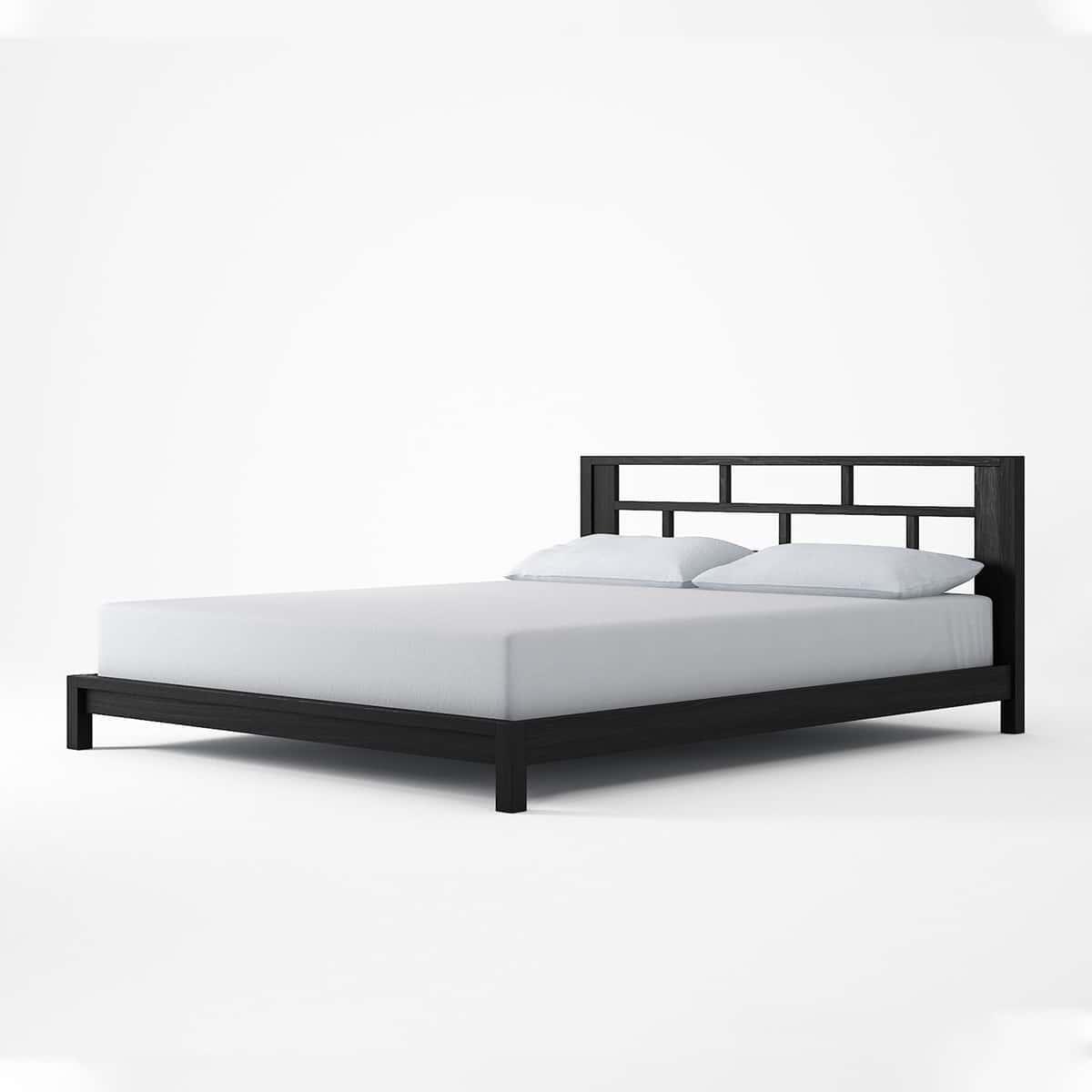 Sakae Queen Bed - Satin Black