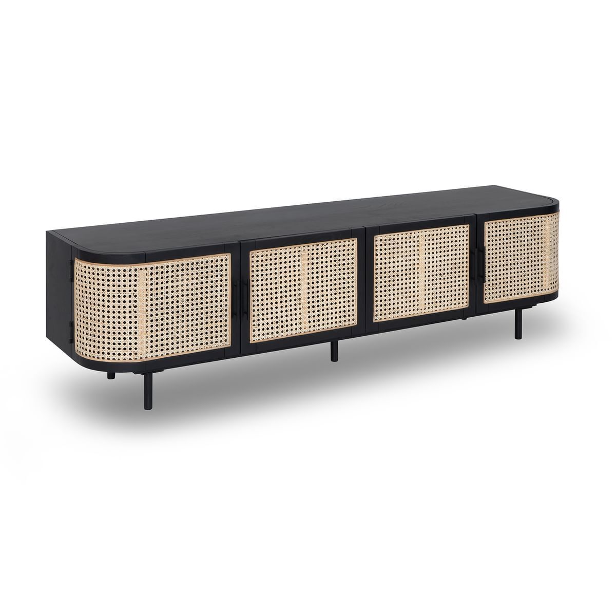 Embrace Rattan Entertainment Unit 180cm - Black