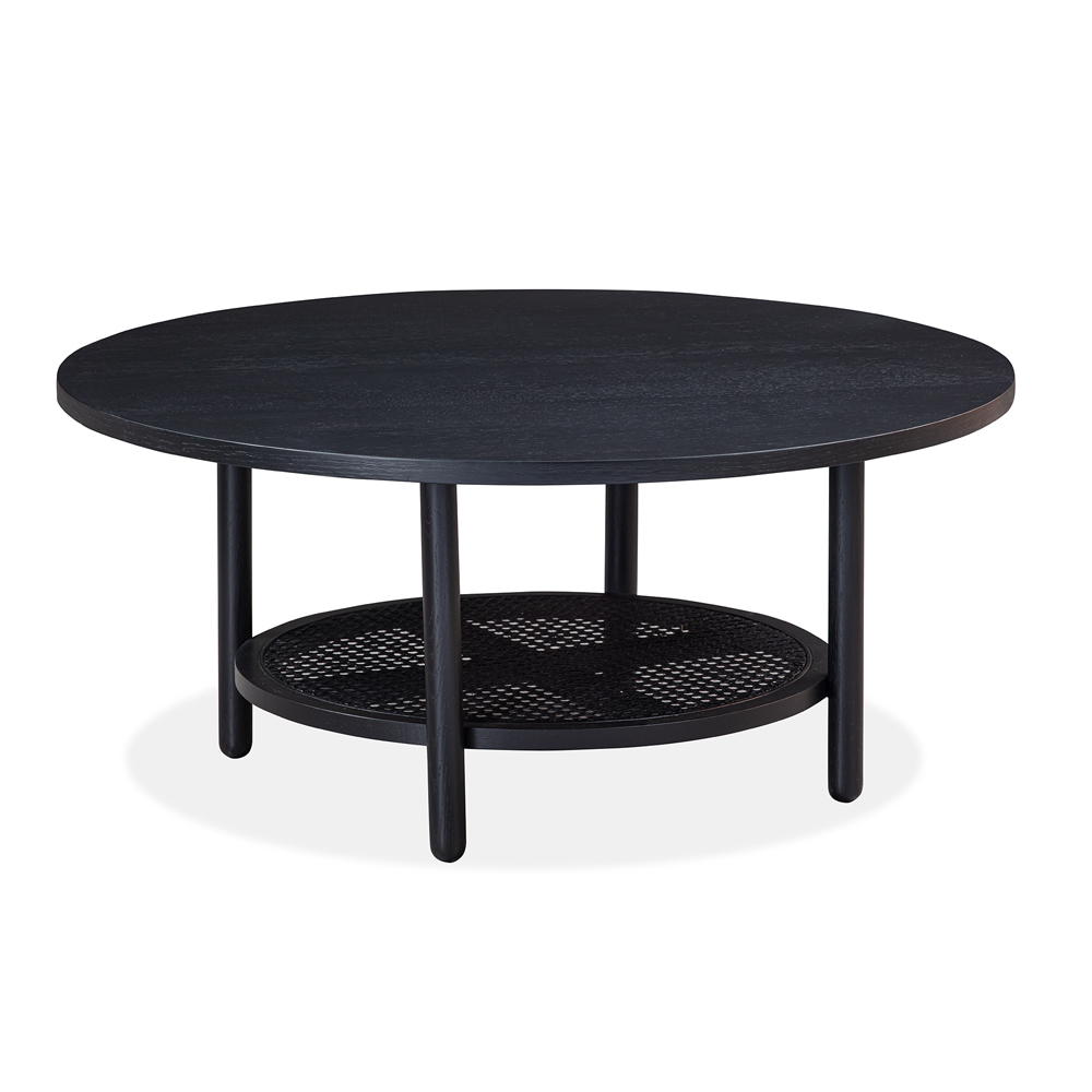 Radial Rattan Coffee Table - Black