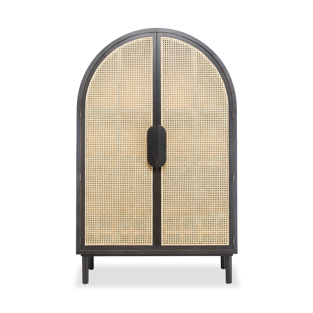 Vault Rattan Bar Cabinet - Black / Natural