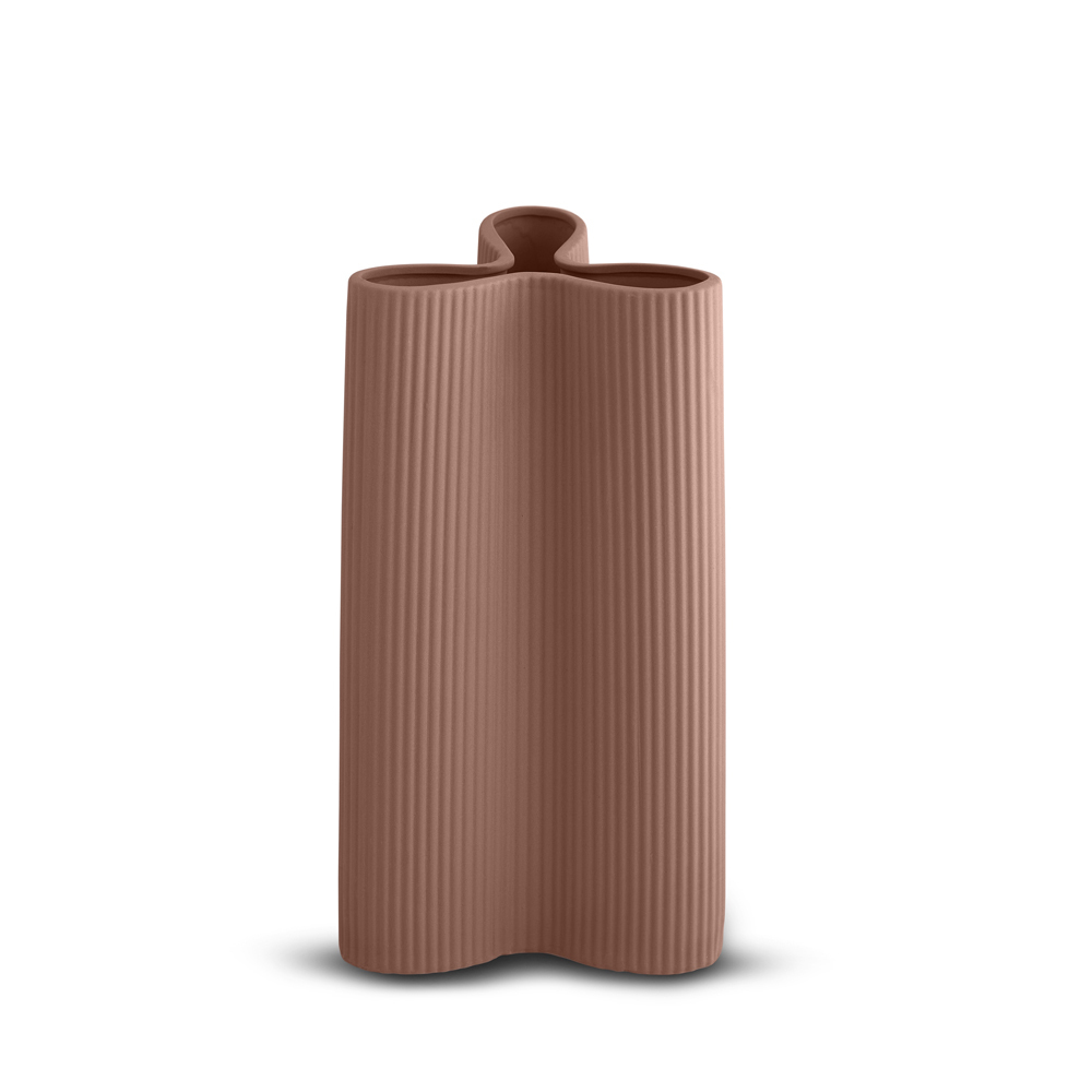 Ribbed Petal Vase Large - Ochre