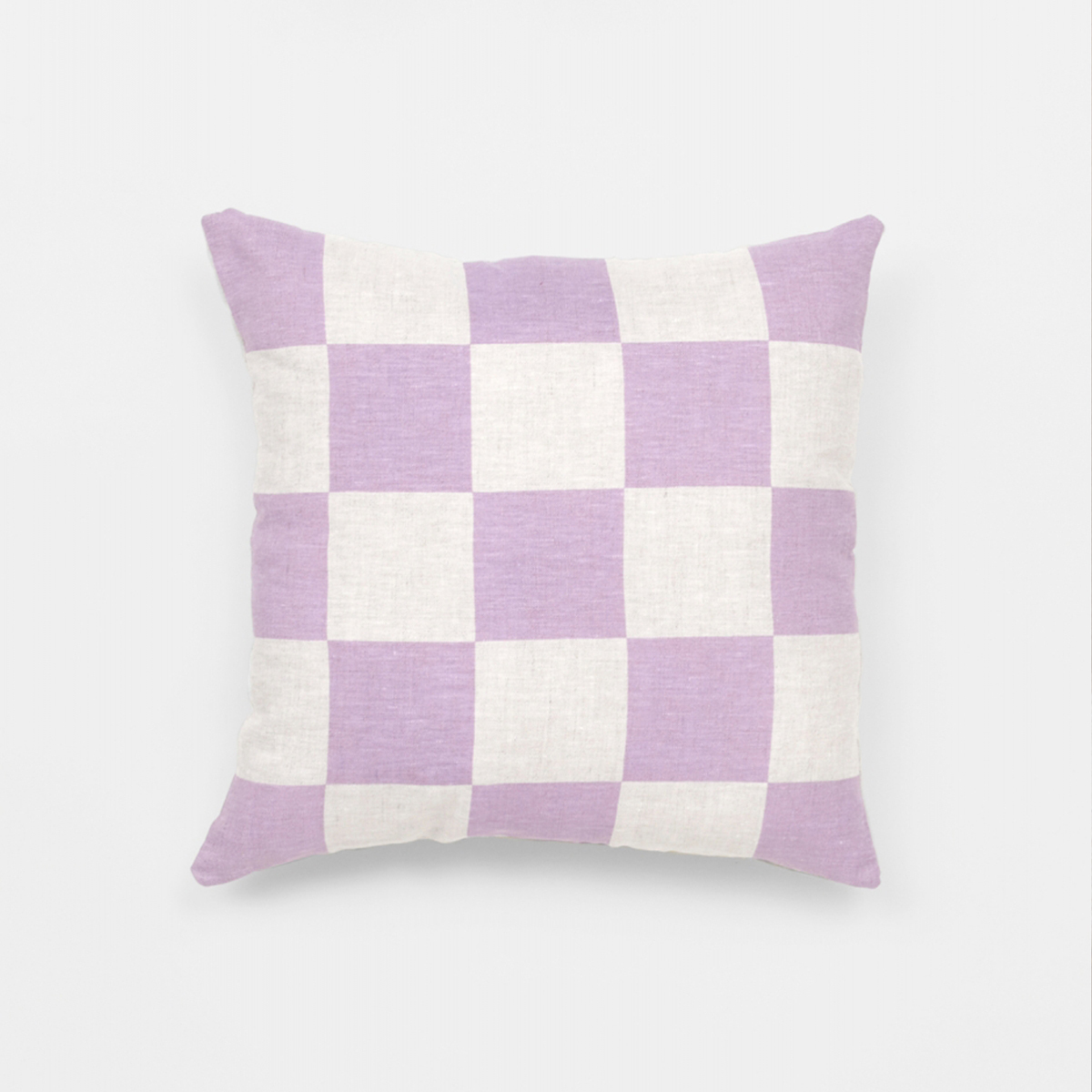 Big Check Square Cushion - Lavender