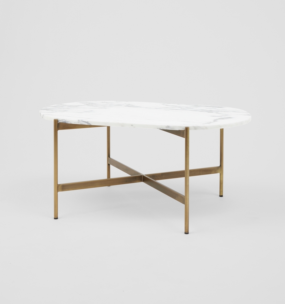 Rhonde Marble Coffee Table - Brass