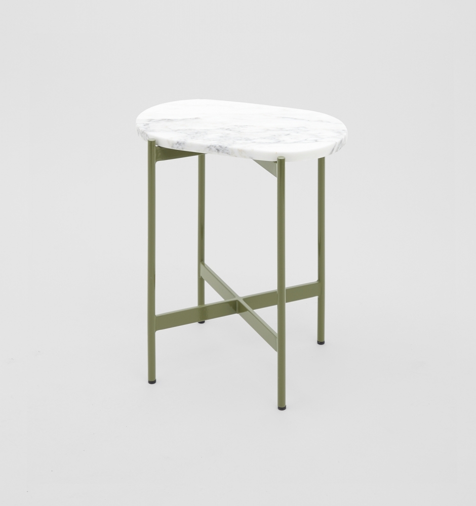 Rhonde Marble Side Table - Olive