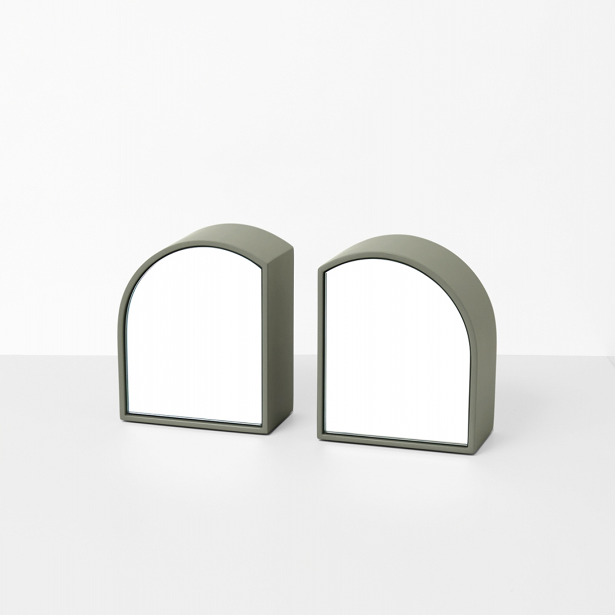 Archie Mirror Bookends - Olive