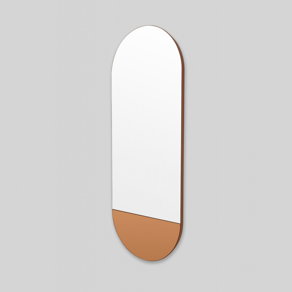 Mira Duo Tall Oval Mirror - Rust