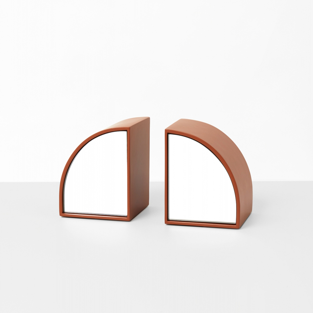 Percy Mirror Bookends - Rust