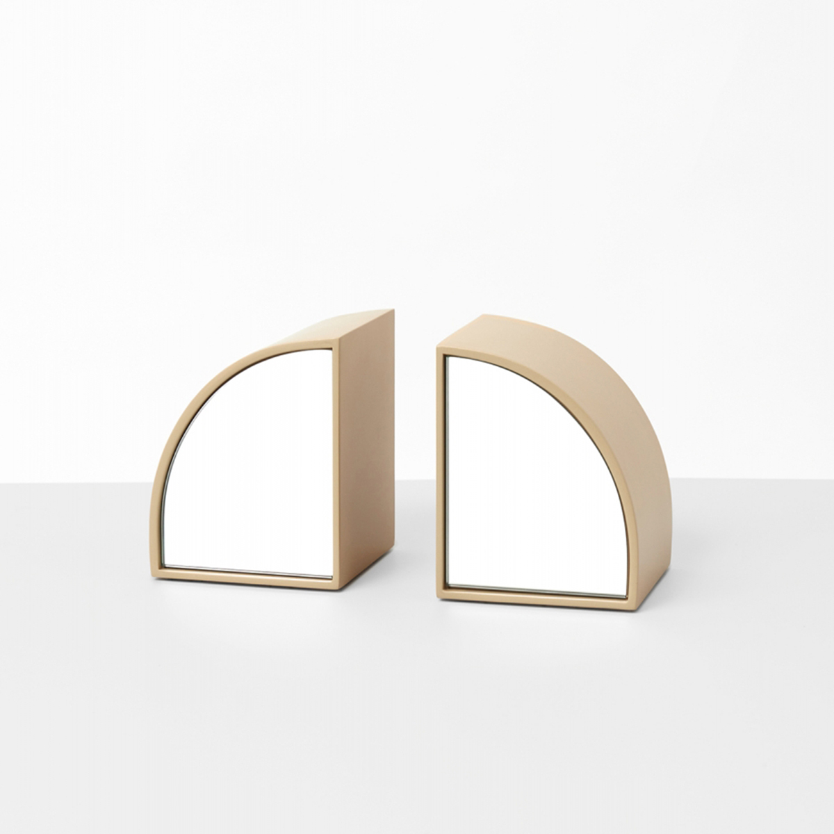 Percy Mirror Bookends - Taupe