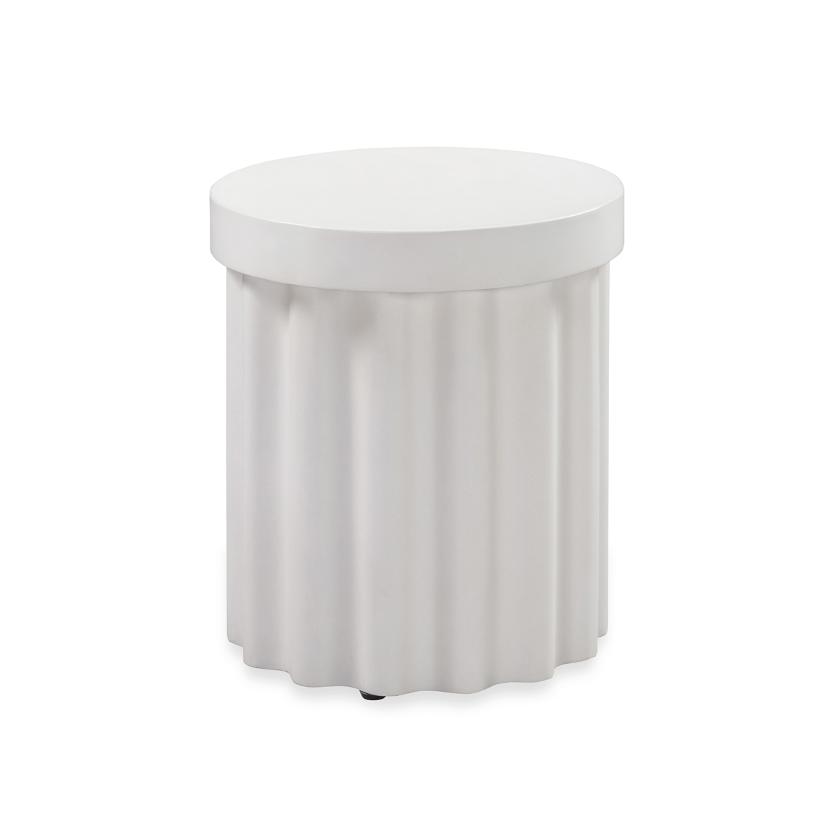 Flock Outdoor Side Table - White Concrete