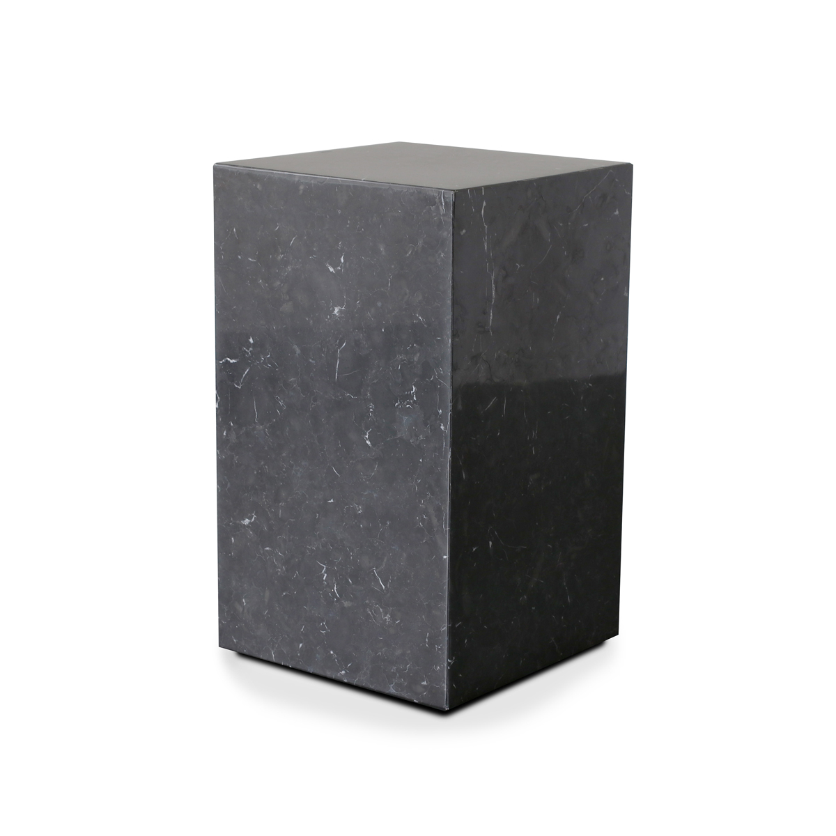 Stage Marble Side Table Tall - Black Marble