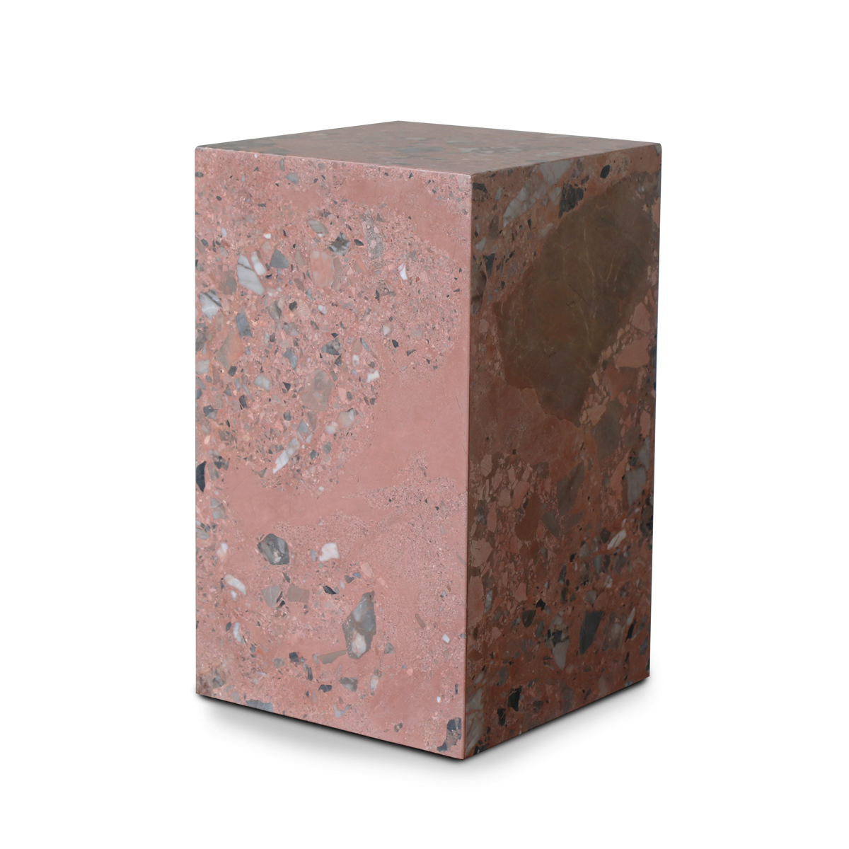 Stage Marble Side Table Tall - Rosa Marble