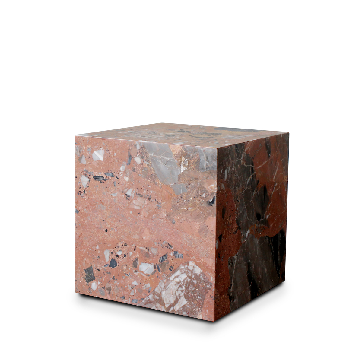 Stage Marble Side Table Low - Rosa Marble