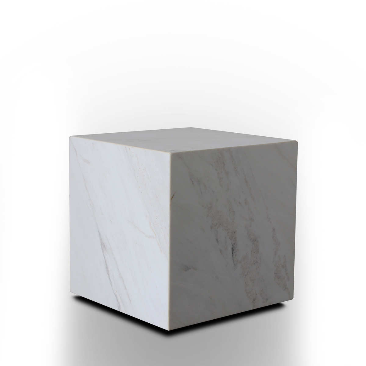 Stage Marble Side Table Low - White Marble