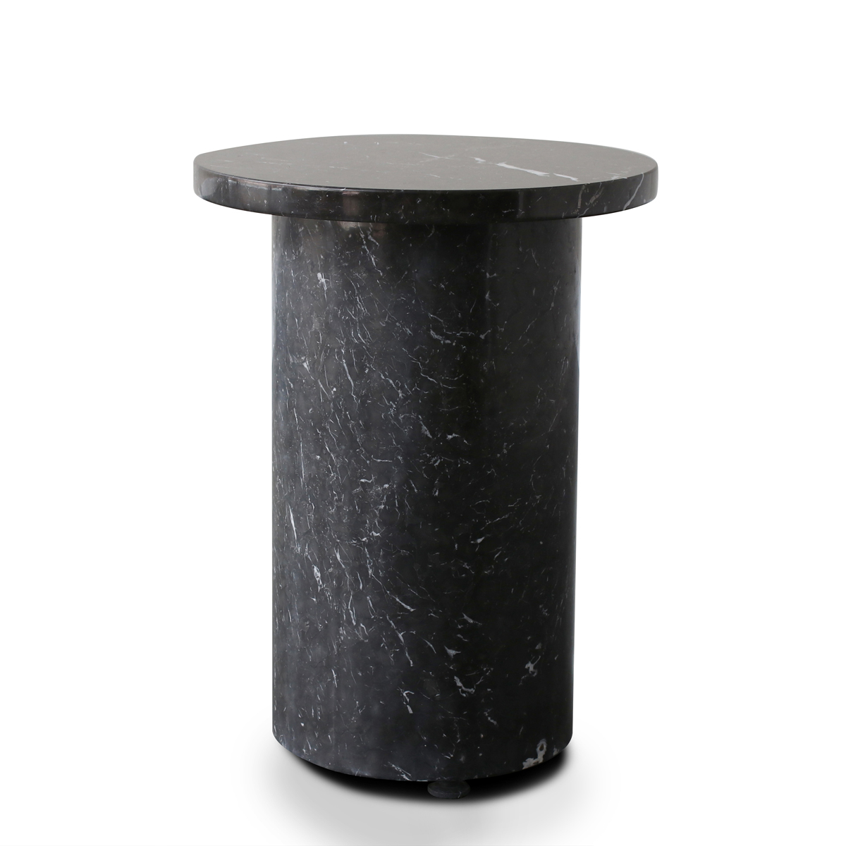 Curve Marble Side Table - Black Marble