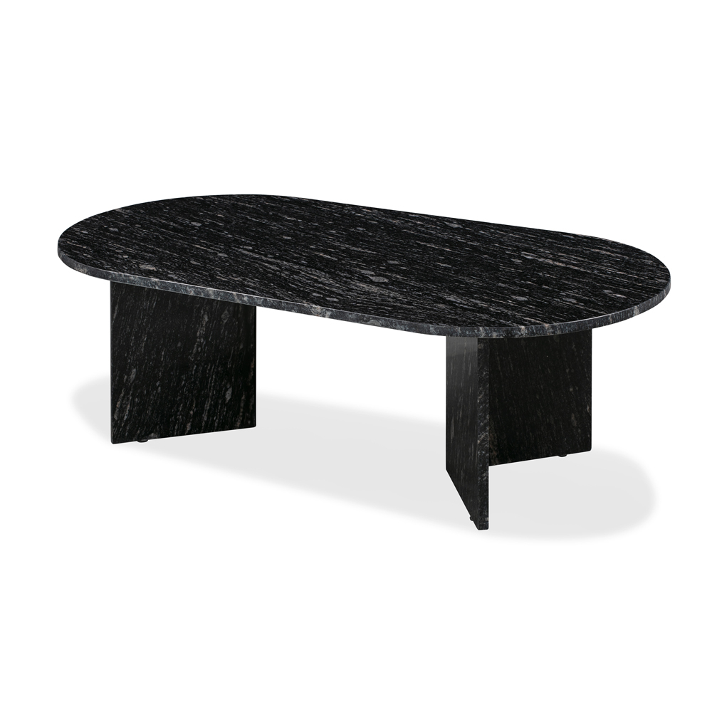 Edge Oval Coffee Table - Black Forest Granite