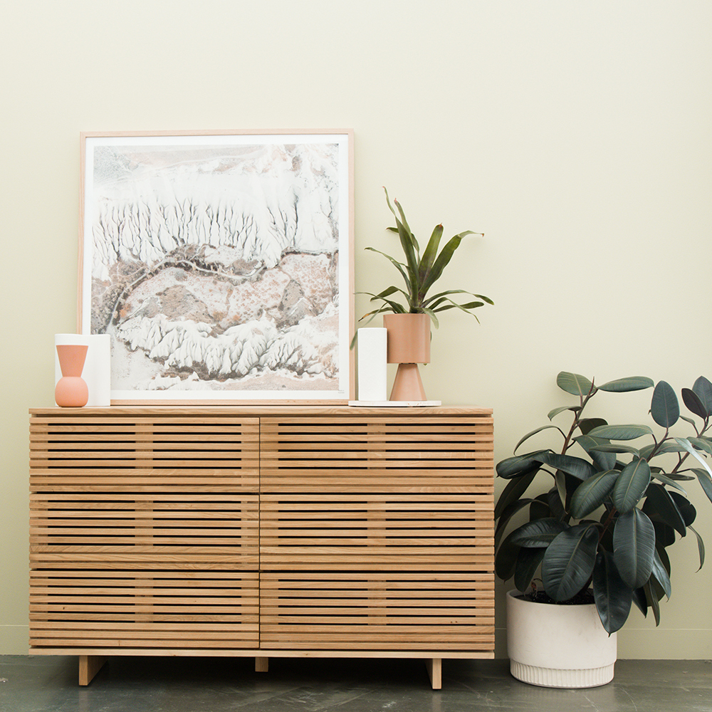 Linear 6 Drawer Chest - Oak