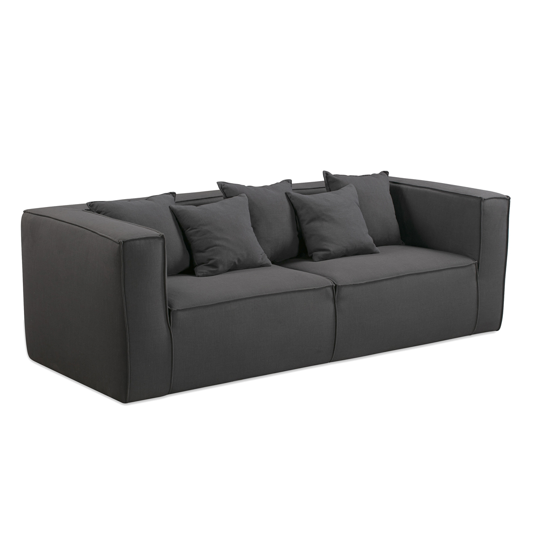 Block 3 Seater Sofa - Siena 801 Charcoal