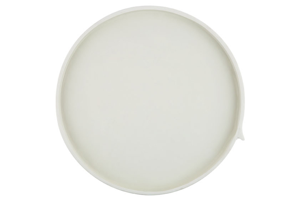 Burlap Round Tray Large - White