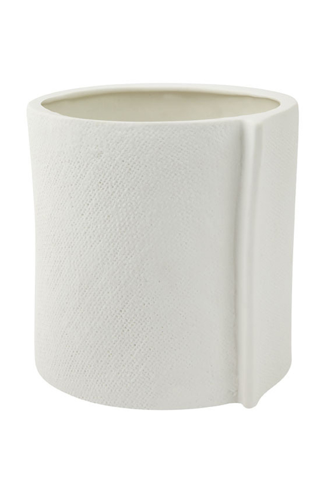 Burlap Planter Large - White