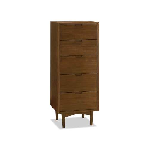 Mia 5 Drawer Chest - Walnut 